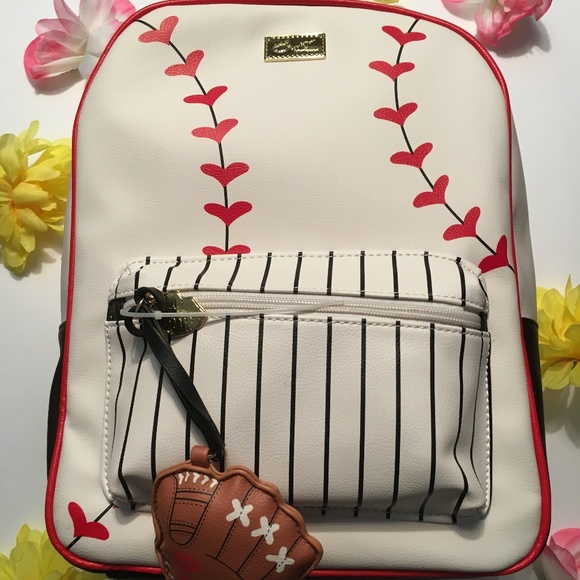 betsey johnson baseball backpack